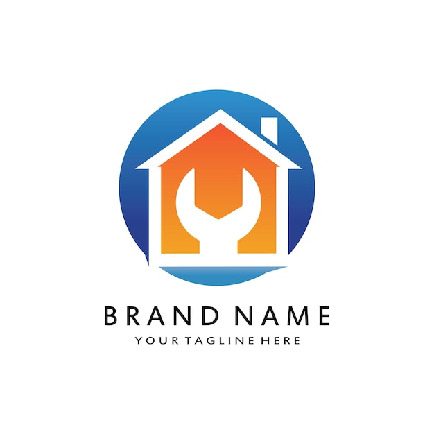 Vector logo design illustration construction home improvement and building logo design template