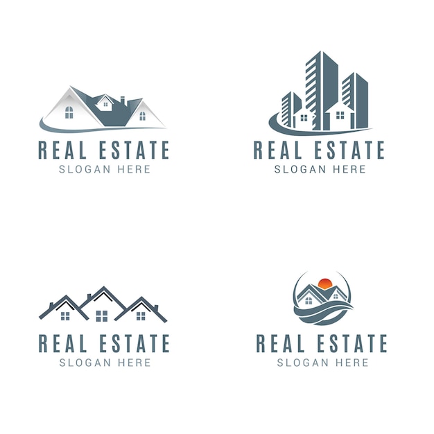 Vector vector logo design for real estate