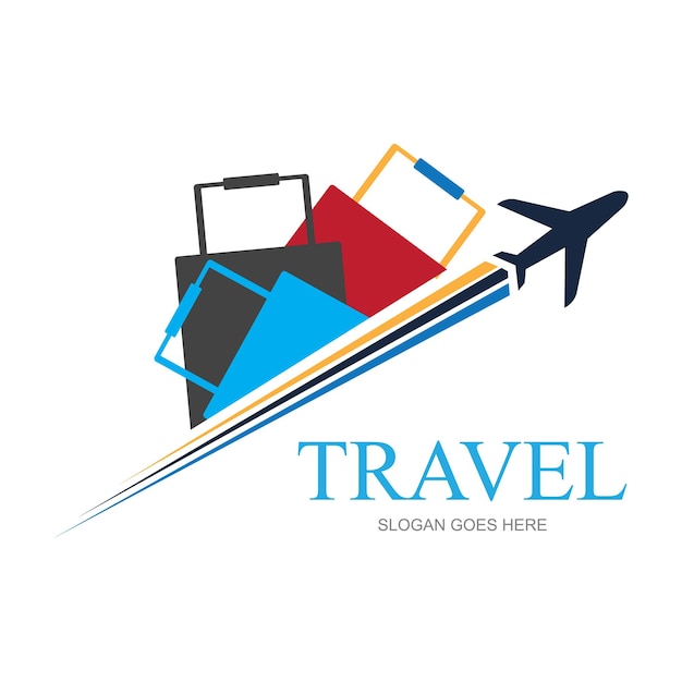 Шаблон векторного дизайна логотипа для авиакомпании авиакомпании билета туристического агентства