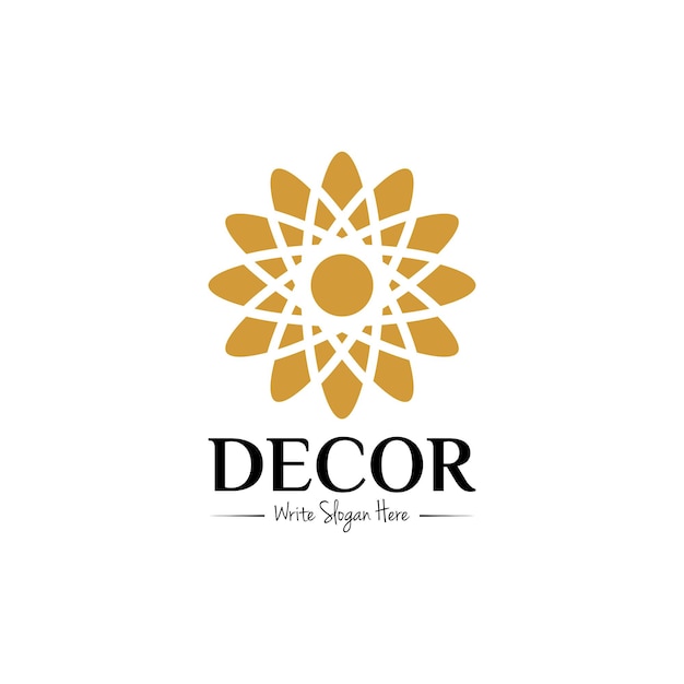 Vector logo design template for boutique hotel restaurant jewelry Sun symbol
