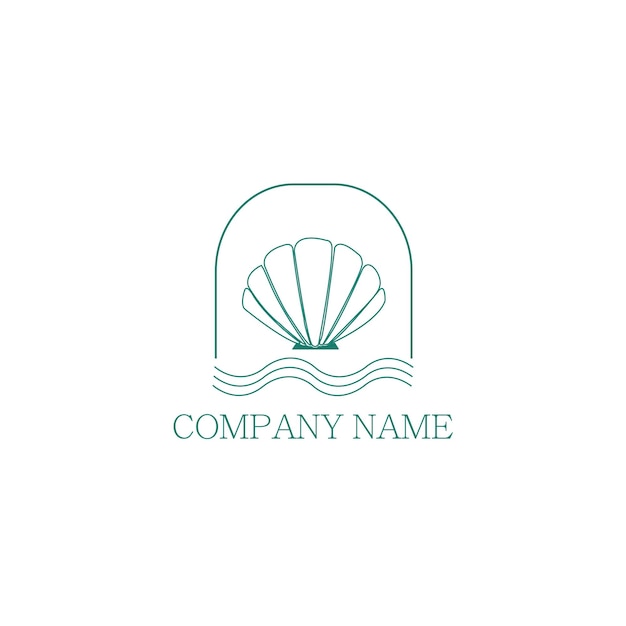 Vector logo design template with beach wave