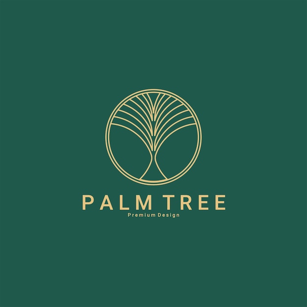 Vector logo design template with palm tree abstract summer and vacation badge vacation travel service tropical spa and beauty studio