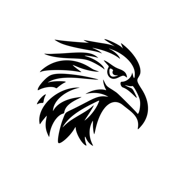 Vector logo of an eagle black and white in colour