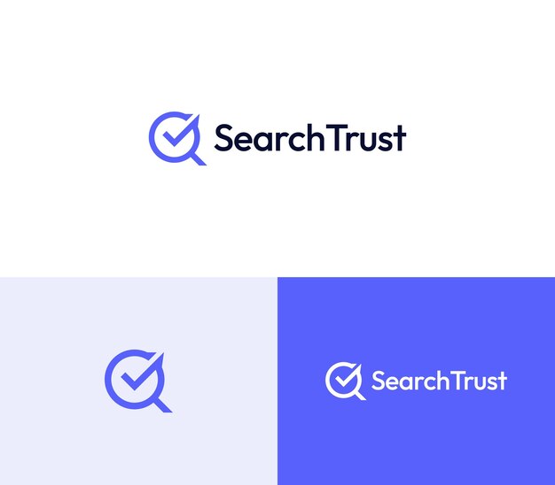 Вектор Векторный логотип для компании по проверке личности kyc, поиск и доверие смешанные