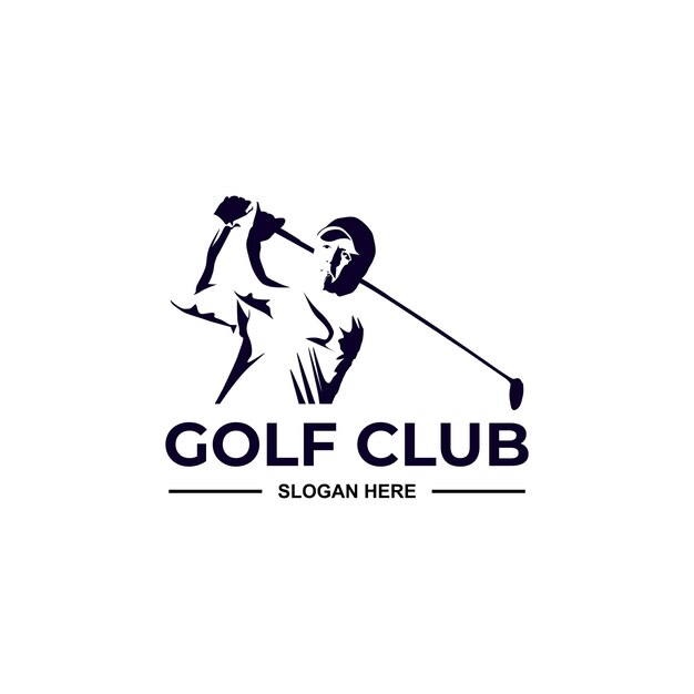 Premium Vector | Vector logo golf swing illustration