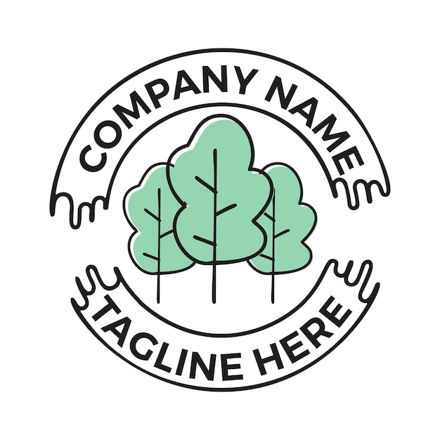 Векторный логотип зеленых деревьев