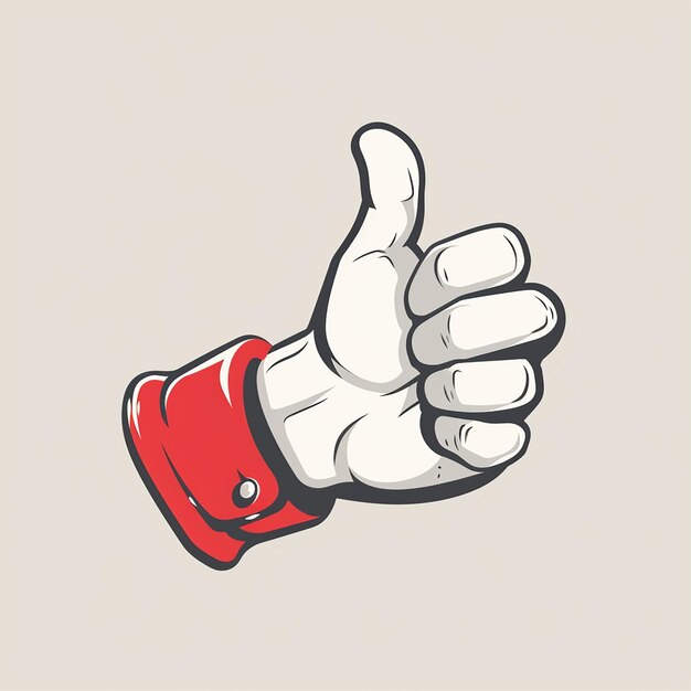 Vector vector logo hands with a thumb up as a sign of approval use the colors white and red