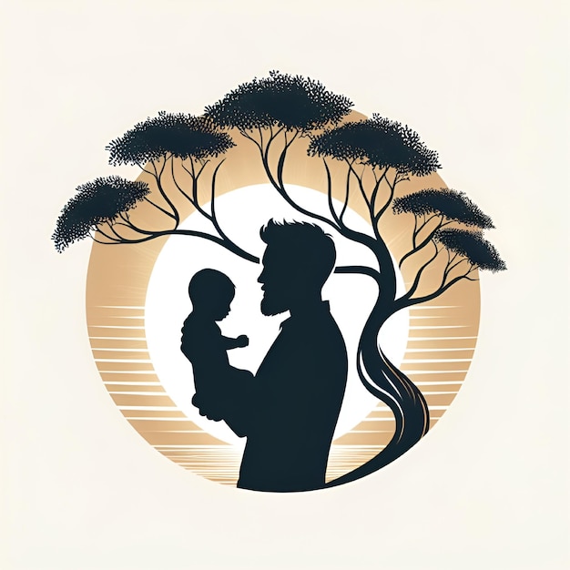 Vector vector logo happy fathers day silhouette