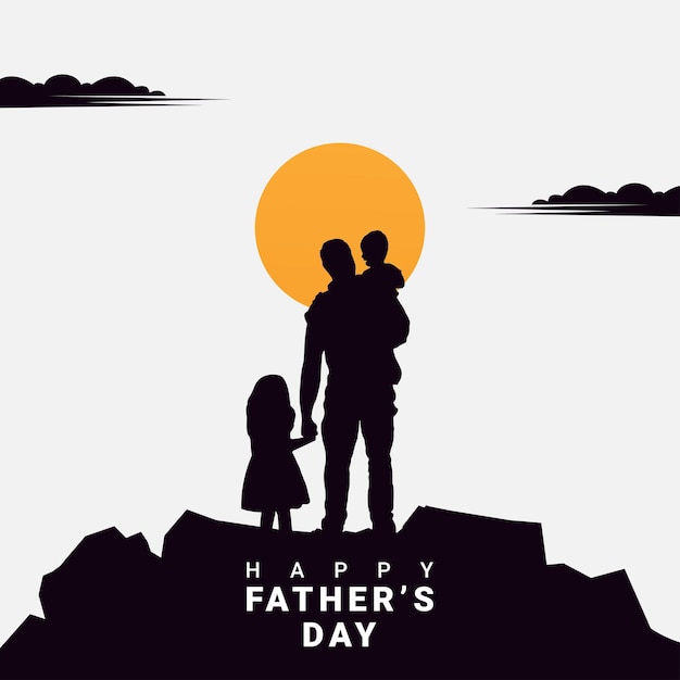 Vector logo happy fathers day silhouette