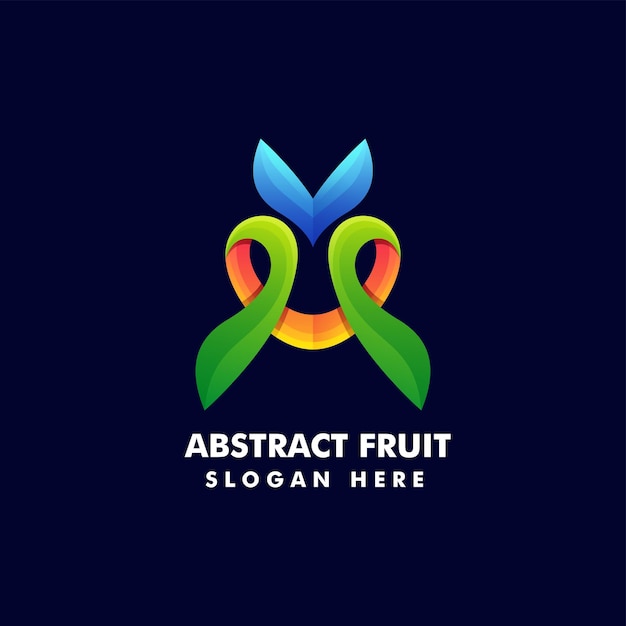 Vector Logo Illustratie Abstracte Fruit Gradiënt Kleurrijke Stijl