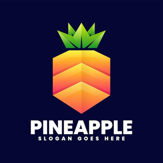 Vector Logo Illustratie Ananas Gradiënt Kleurrijke Stijl