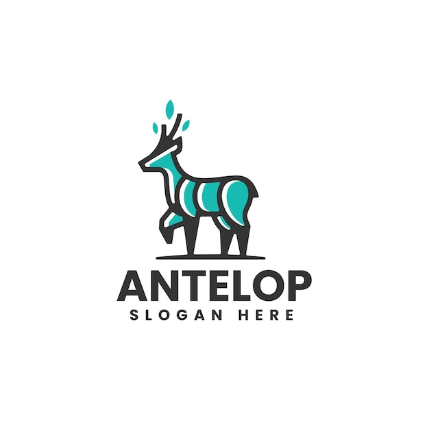 Vector Logo Illustratie Antilope Eenvoudige Mascotte Stijl