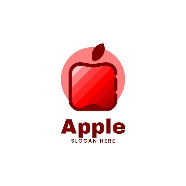 Vector vector logo illustratie apple eenvoudige mascotte stijl