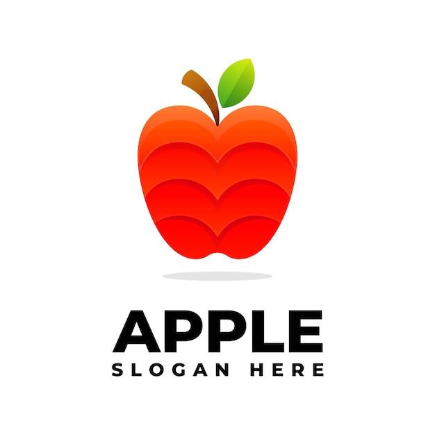 Vector logo illustratie apple gradiënt kleurrijke stijl