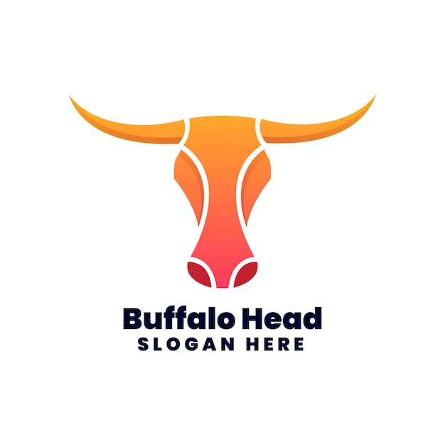 Vector Logo Illustratie Buffalo Head Gradiënt Kleurrijke Stijl