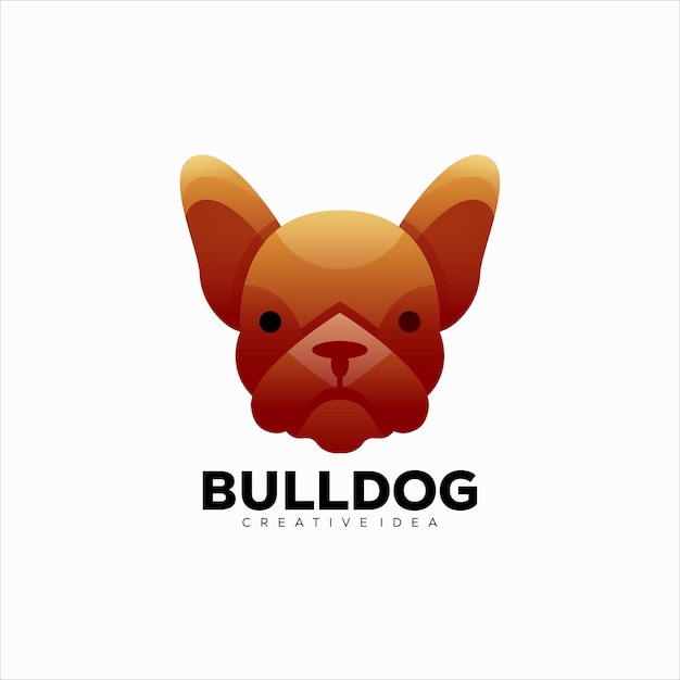 Vector Logo Illustratie Bulldog Kleurverloop Kleurrijke Stijl