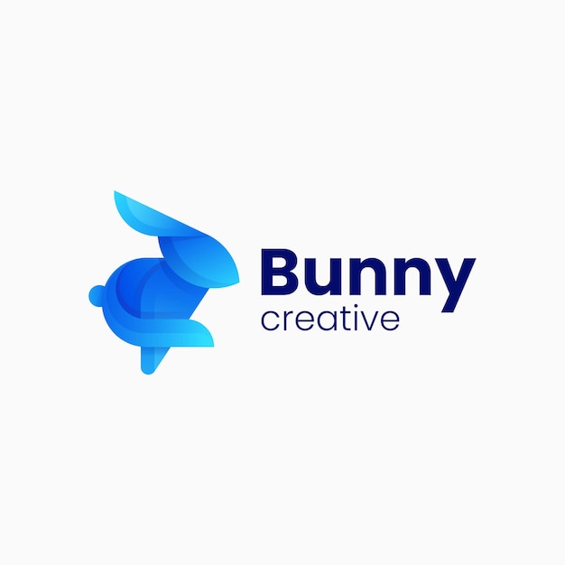 Vector logo illustratie bunny gradiënt kleurrijke stijl