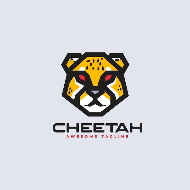 Vector vector logo illustratie cheetah eenvoudige mascotte stijl