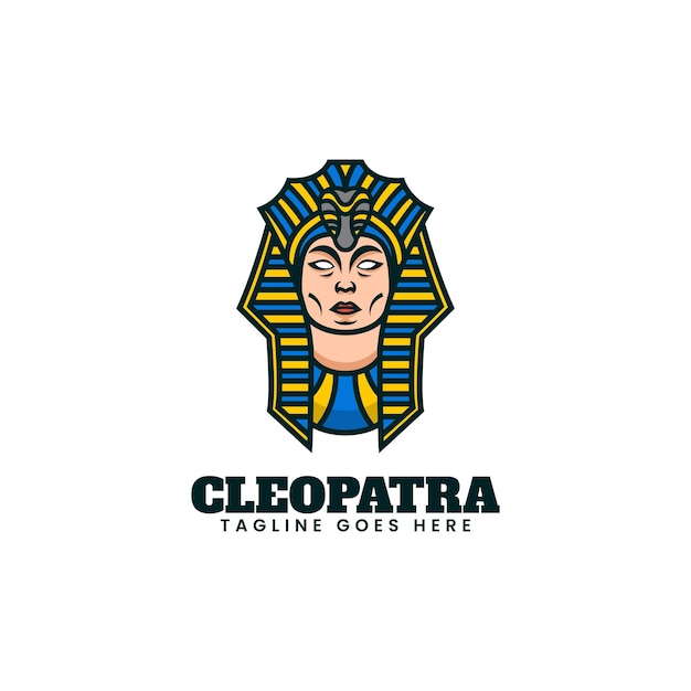 Vector vector logo illustratie cleopatra eenvoudige mascotte stijl