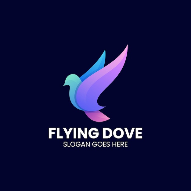 Vector vector logo illustratie dove gradient kleurige stijl