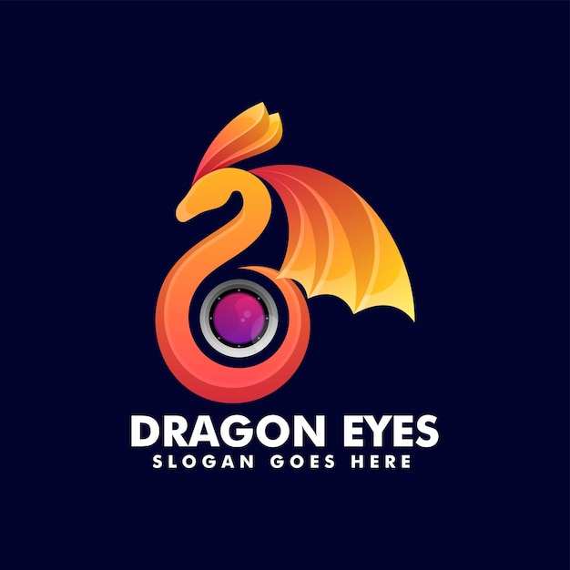 Vector Logo Illustratie Dragon Gradient Kleurrijke Stijl