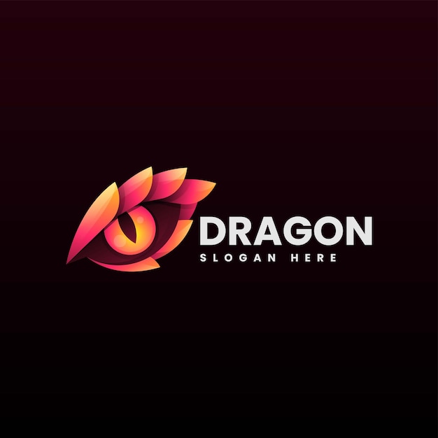 Vector Logo Illustratie Dragon Gradient Kleurrijke Stijl