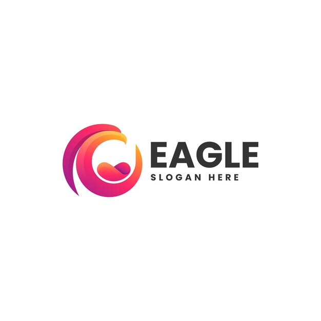 Vector Logo Illustratie Eagle Gradient Kleurige stijl