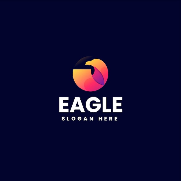 Vector Logo Illustratie Eagle Gradiënt Kleurrijke Stijl