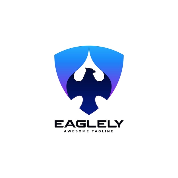 Vector Logo Illustratie Eagle Shield Gradiënt Kleurrijke Stijl