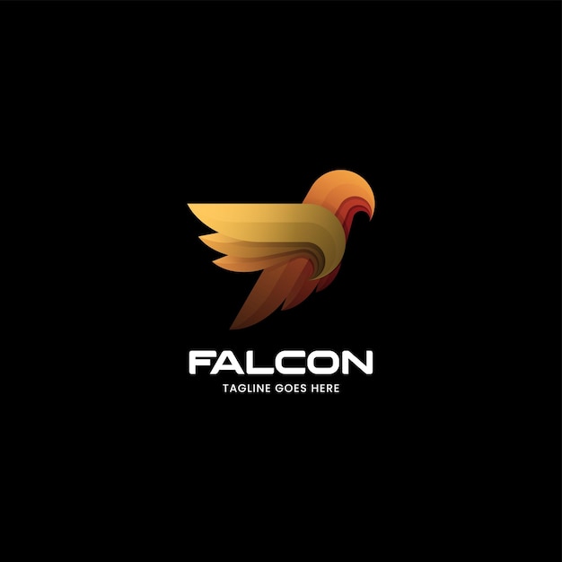 Vector Logo Illustratie Falcon Gradiënt Kleurrijke Stijl