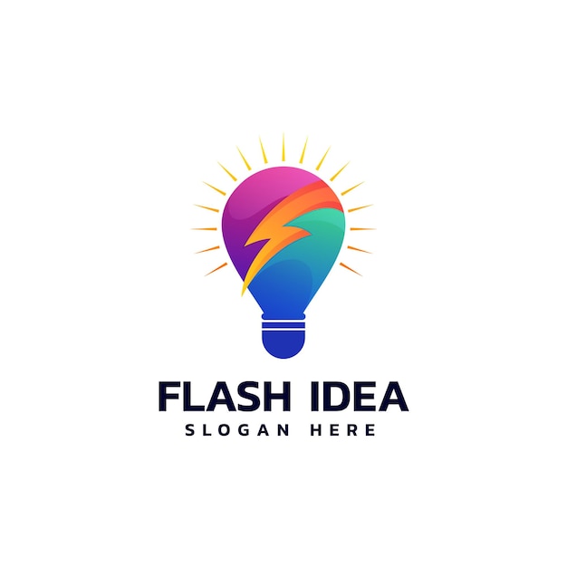 Vector Logo Illustratie Flash Idee Gradiënt Kleurrijke Stijl