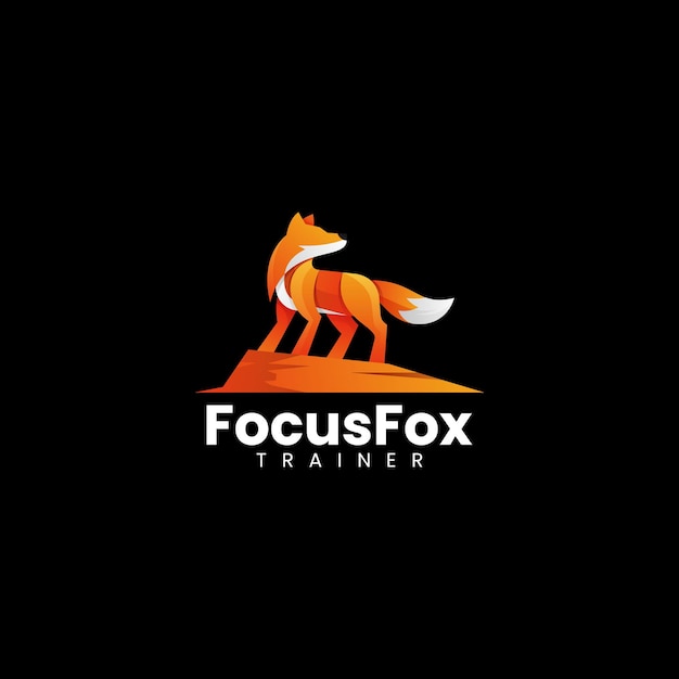 Vector Logo Illustratie Fox Gradiënt Kleurrijke Stijl