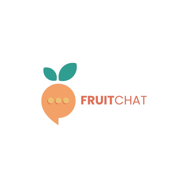 Vector Logo Illustratie Fruit Chat Eenvoudige Mascotte Stijl