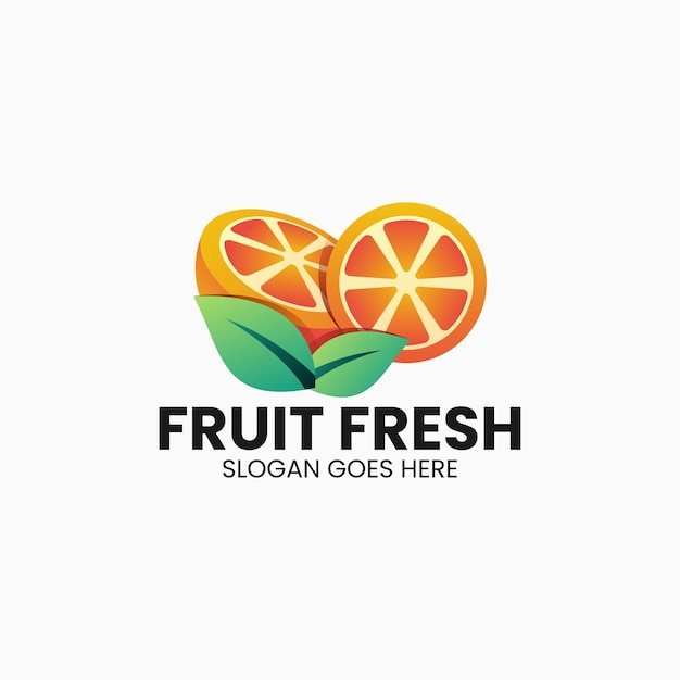 Vector Logo Illustratie Fruit Vers Verloop Kleurrijke Stijl