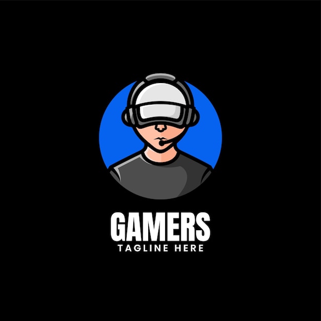 Vector logo illustratie gamers mascotte cartoon stijl