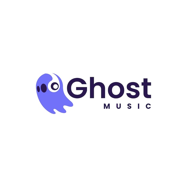 Vector Logo Illustratie Ghost Muziek Gradiënt Kleurrijke Stijl