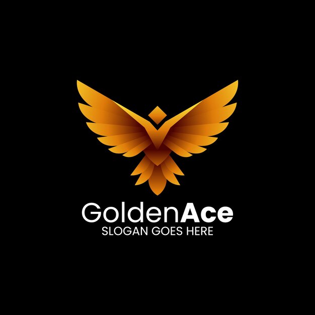 Vector logo illustratie golden ace kleurovergang kleurrijke stijl