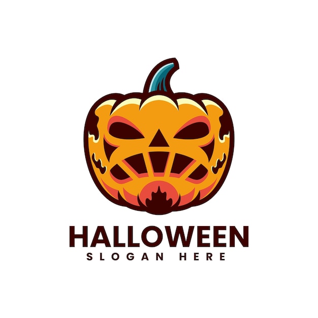 Vector Logo Illustratie Halloween Eenvoudige Mascotte Stijl