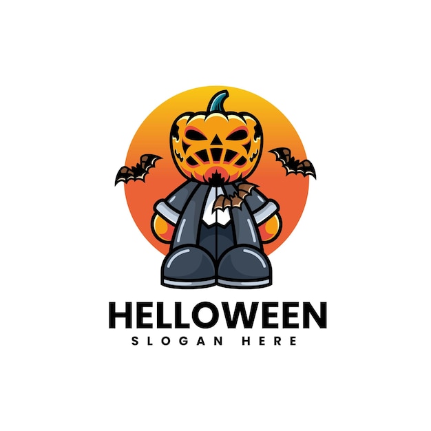 Vector Logo Illustratie Halloween Eenvoudige Mascotte Stijl
