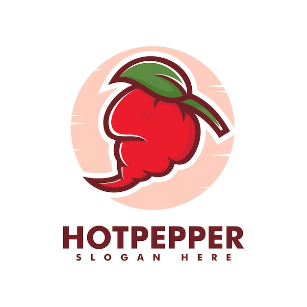 Vector Logo Illustratie Hete Peper Eenvoudige Mascotte Stijl