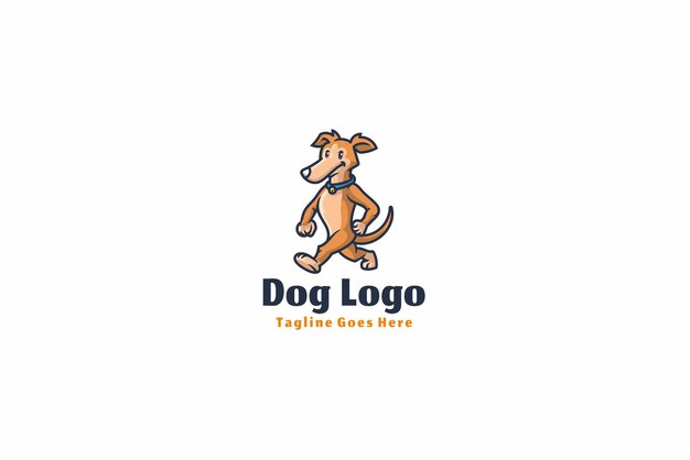 Vector Logo Illustratie Hond Eenvoudige Mascotte