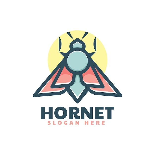 Vector Logo Illustratie Hornet Eenvoudige Mascotte Stijl