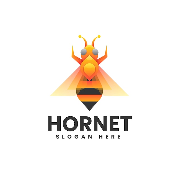 Vector logo illustratie hornet gradiënt kleurrijke stijl