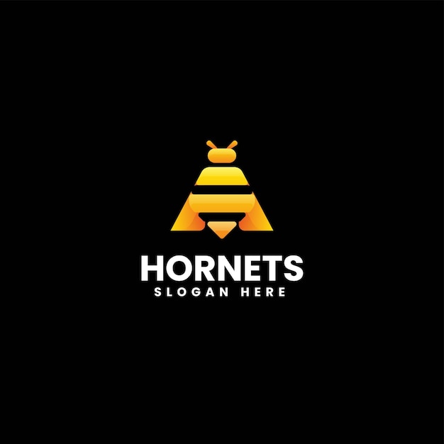 Vector Logo Illustratie Hornet Gradiënt Kleurrijke Stijl