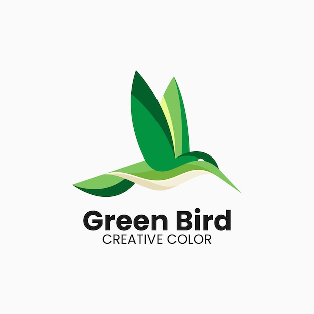 Vector logo illustratie humming bird simple mascot style