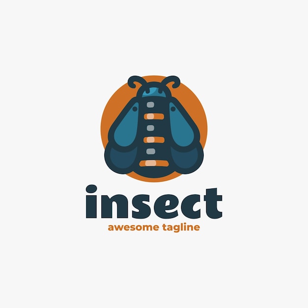 Vector logo illustratie insect eenvoudige mascotte stijl