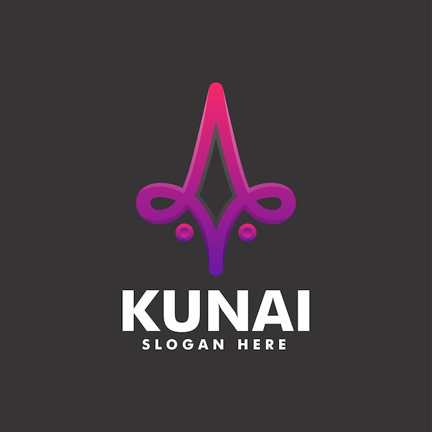 Vector Logo Illustratie Kunai Gradiënt Kleurrijke Stijl