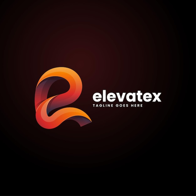 Vector vector logo illustratie letter e kleurovergang kleurrijke stijl