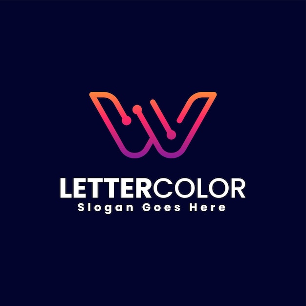 Vector vector logo illustratie letter w kleurovergang kleurrijke stijl