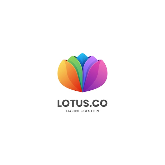 Vector Logo Illustratie Lotus Gradiënt Kleurrijke Stijl